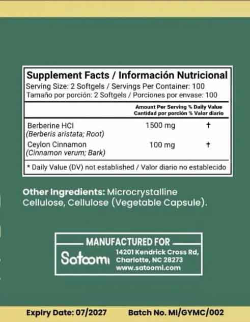 Berberina Plus - Atoomi - Control Glucosa
