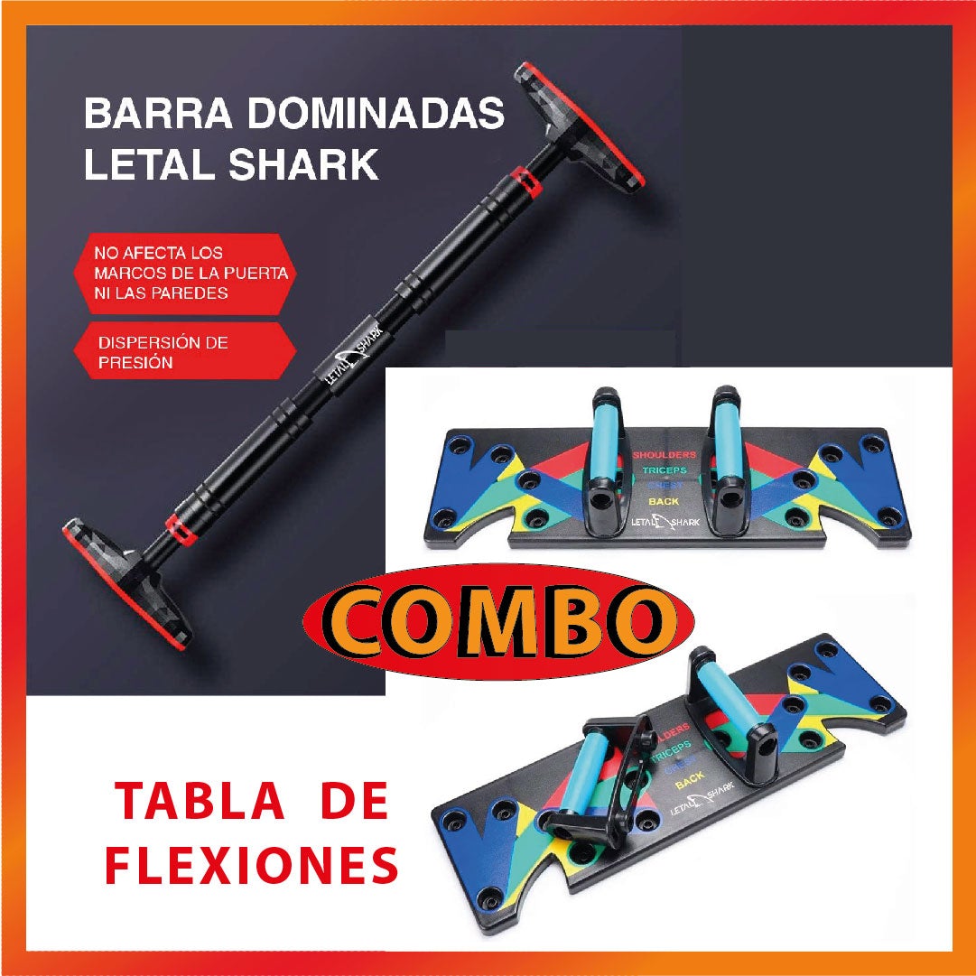 Combo Barra de Pared + Tabla de Flexiones 9 en 1